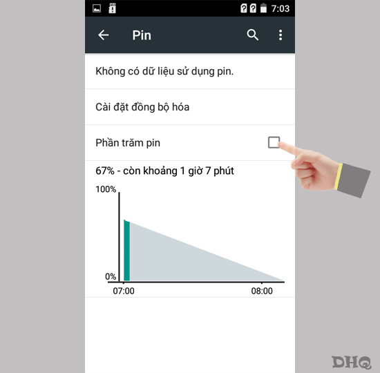 Tích chọn hiển thị phần trăm 